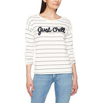 VERO MODA Vmlisa Ls Wide Sweat Dnm Jrs, Camisa Manga Larga para Mujer, Blanco