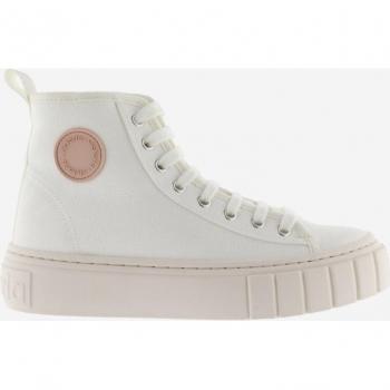 Zapatillas de lona abotinadas con sello de goma y suela gruesa