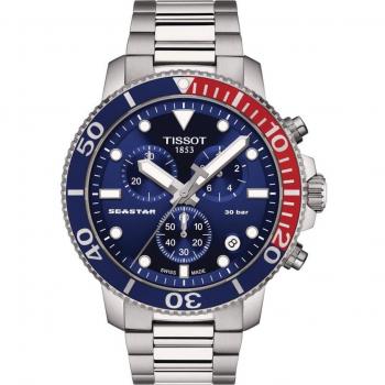 Tissot Seastar 1000 Chronograph Men's Watch - 45.5mm, Blue/Silver, T120.417.11.041.03