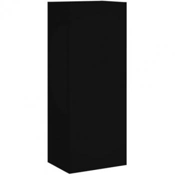 Mueble de TV de pared negro 40,5x30x90 cm madera de ingeniería con almacenaje flotante