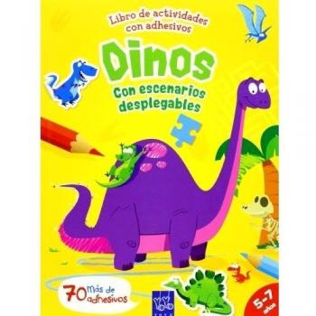 Dinos: Libro de actividades con adhesivos y escenarios desplegables - YOYO BOOKS