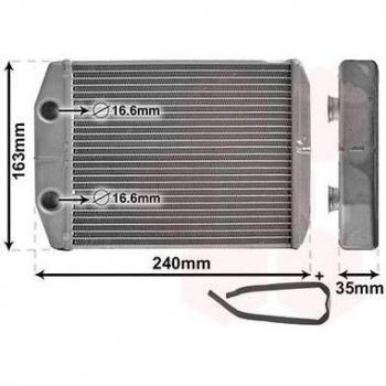 Radiador de calefacción VAN WEZEL 15006014, tipo: radiador, características: diseñado para proporcionar calefacción eficiente en vehículos, fabricado por la marca VAN WEZEL, número de pieza 15006014
