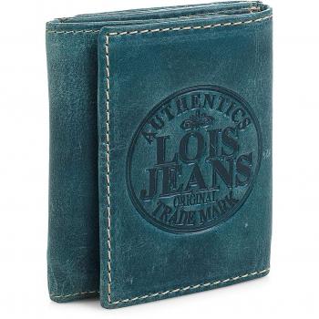 Lois - 12307 Cartera Monedero Billetero Tarjetero Caballero de Piel Genuina. Dos Compartimentos Independientes. Uno para Monedas y Otro para Billetes, Color Azul