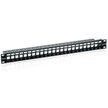 Equip 769224 - Patch panel vacío Cat6 de 24 puertos, color negro y gris