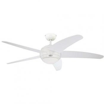 Westinghouse Lighting Bendan Ventilador de Techo, Metal, Aspas Blancas, 132 x 36 cm