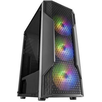 Mars Gaming MCA, Caja PC Gaming ATX, 3X Ventiladores FRGB, Panel Lateral, Negro