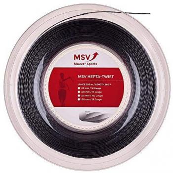 MSV Hepta Twist Bobinas De Cordaje 200m Antracita, Carrete de Cuerda Unisex, Color Negro, 1,25 mm