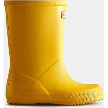 Botas de agua Hunter Original First para bebés, acabado mate, detalle de logotipo, color amarillo, talla 21