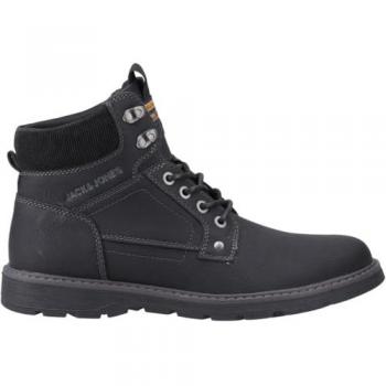 Jack & Jones Men's Anthracite Polyurethane Boots - Size 7
