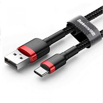 Cable USB Baseus Cafule Micro 2.4A Carga Rápida para iPhone, Xiaomi y Samsung 1m Negro