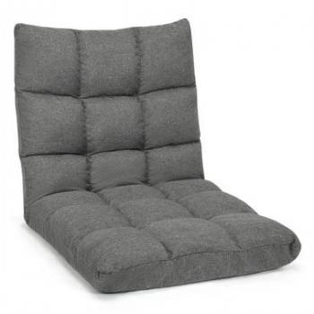 Folding Adjustable 14-Position Floor Chair - Peacock Blue