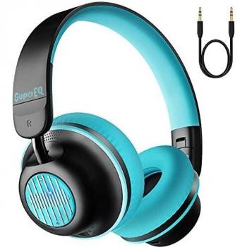Auriculares con Cancelación Activa de Ruido, SuperEQ S2 Cascos Inalambricos Bluetooth 5.0 con micrófono CVC 8.0, Hi-Fi Graves Profundos, 25 Horas de Reproducción, para PC/Teléfonos Celulares/TV