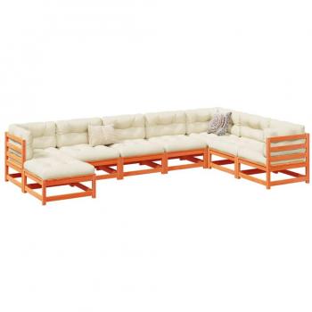 vidaXL 8 Piece Garden Sofa Set Wax Brown Solid Wood Pine