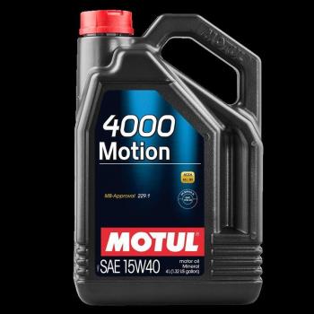 Aceite de motor MOTUL 4000 Motion 15W40 4L, aceite mineral para motores diésel y gasolina, viscosidad 15W-40, capacidad de 4 litros, cumple con las especificaciones API SL/
