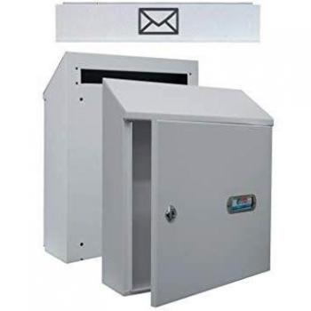 BTV | Bocacartas y Recogecartas con Cerradura Grado I | Buzon Exterior Disponible en Blanco, Bronce o Negro | 395x125x312 mm