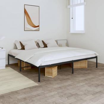 vidaXL Metal Bed Frame without Mattress Black 183x213cm