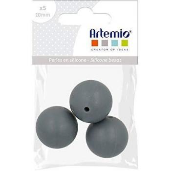 Perlas de Silicona 15 mm Gris - Lote de 3 Accesorios para Bebé