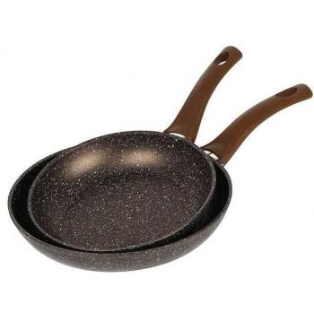 Set de 2 sartenes de aluminio reciclado Bergner Europe San Ignacio Root 20/24cm Champán