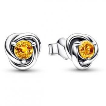 Pandora November Orange Eternity Stud Earrings