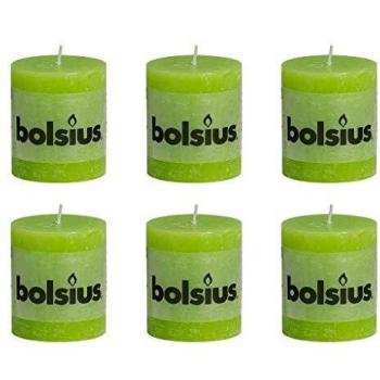 Bolsius Vela del Pilar Rústica 80 x 68 mm 6 Piezas Color Limón