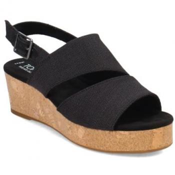 TOMS Women's Claudine Black Wedge Sandals - Size 7 UK