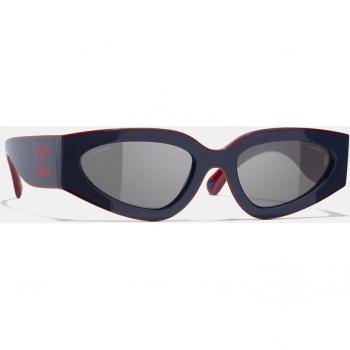 Chanel Stylish Sunglasses Model 0Ch6056 Blue Female Size 54 MM