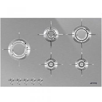 Placa de Gas Smeg PXL675L 75cm Acero Inoxidable 5 Quemadores Dolce Stil Novo