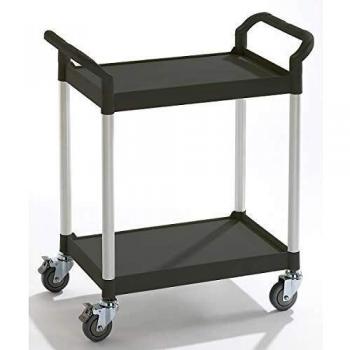 Carro Universal de 2 Pisos con Capacidad de Carga Máxima de 200 kg, Dimensiones 1100 x 520 x 950 mm, Color Negro