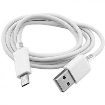 Cable Micro USB 1 m con Conector Largo de 8 mm para Smartphones y Tablets - Blanco