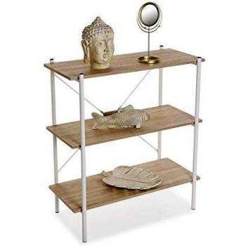 Estantería Versa Milan de Metal y Madera MDF con 3 Estantes (40 x 91,7 x 80 cm)