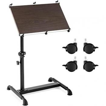Mesa de altura regulable para portátil - 52 x 45 cm - inclinable 90° - Melamina y Acero, Altura: de 55 a 80 cm