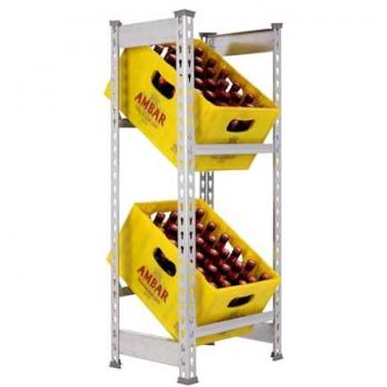 SimonRack Estantería para Cajas de Bebidas, 2 Estantes, Soporta 100 kg por balda, Dimensiones: 1000x400x300 mm, Galvanizado, Sin tornillos