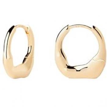 Pendientes Aros Mini Magma Esenciales para Mujer en Plata con Acabado en Oro 925