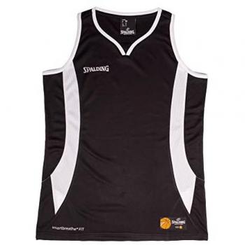 Spalding Camiseta Sin Mangas Jam Negro, 100% poliéster, diseño sin mangas, color negro