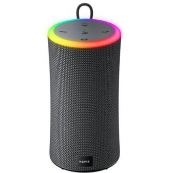 Altavoz Bluetooth Havit SK833BT - 10h de batería, USB, IPX6, RGB, 2000 mAh, Negro