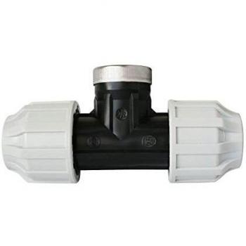 Té Hembra de Plástico Somatherm 11/4 para Tubo PE Ø40 mm - Alta Resistencia - Instalación Rápida - Normativa ACS - Presión 16 bares - Temperatura Máx