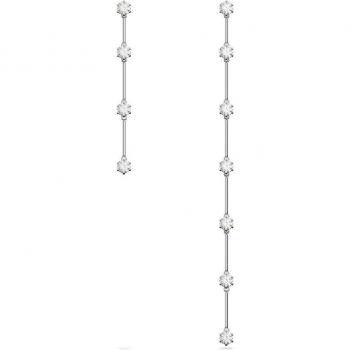 Swarovski Asymmetrical Constella Earrings White Zirconia Gray Female ONE SIZE