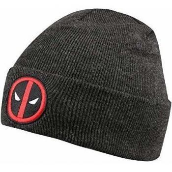 Marvel Deadpool Logo Beanie Hat Gorro de Punto, Gris