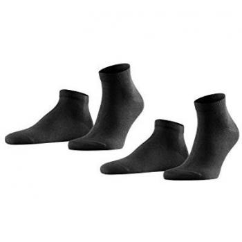 Falke Happy 2-Pack Men's Cotton Sneaker Socks - Black Size 39-42