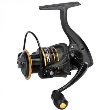 Carrete de Spinning Mikado Carus FD - Carrete de pesca ligero, diseño ergonómico, sistema de freno delantero, 5 rodamientos de acero inoxidable, bobina de aluminio anodizado, recupero rápido y suave