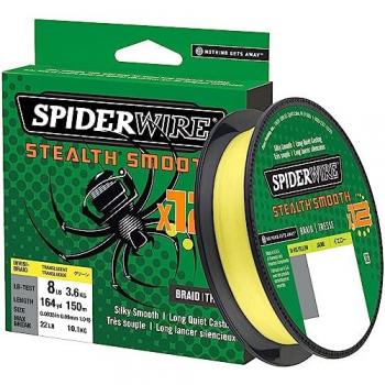 Línea Trenzada Spiderwire Stealth Smooth 12 - 150 m, Color Amarillo Hi-Vis, Diámetro 0,09 mm