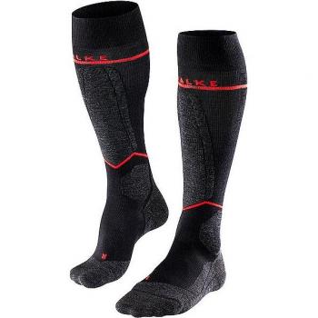Falke SK4 Energizing Light Advanced Compression Ski Socks for Men - Black, Size 39-41