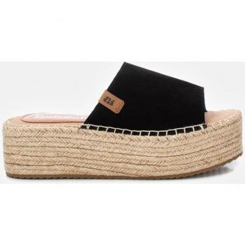 Sandalia de plataforma de mujer Refresh 171925 Camel con detalle trenzado