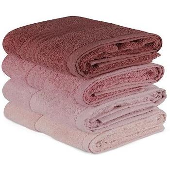 Juego de Toallas de Mano Rosa Claro 100% Algodón 4 Piezas 50x90 cm - Suaves y Absorbentes