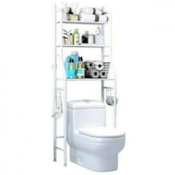 Estantería de Almacenamiento para Baño sobre Inodoro - Ahorra Espacio, Blanco, 160x47x25cm