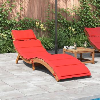 Tumbona de madera maciza de acacia roja con almohada