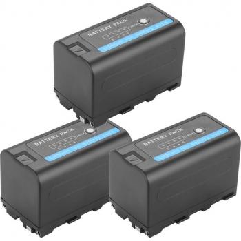 Batería NP-F750 de 7,4 V y 6200mAh con Cargador USB LED para Sony NP-F970 F960 F550 F570 QM91D CCD-RV100 TRU47E