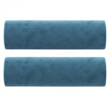 Cojines Decorativos de Terciopelo 2 uds - Almohadas para Sofá y Dormitorio, Color Amarillo, Azul, Crema, Tamaño 15x50 cm