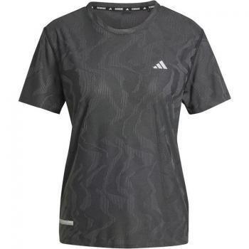 Camisa de running adidas ultimate engineered running mujer negro con tecnología Heat.rdy, diseño de manga corta, tejido ligero y transpirable, ajuste cómodo y estilo moderno