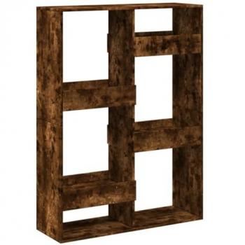 Estantería de madera de ingeniería roble ahumado 100x33x135 cm Marrón